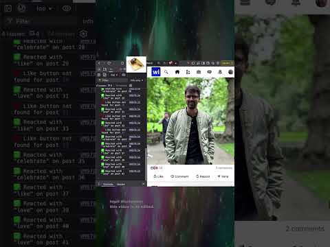I allegedly wrote a JS script that automatically reacts to posts on "WinkedIn". 🤫 #HackerMode