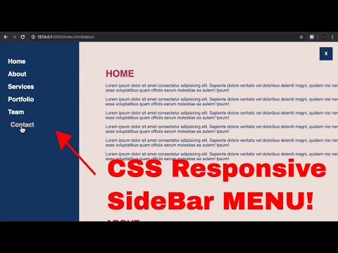 HOW TO CREATE RESPONSIVE SIDEBAR MENU FOR YOUR WEBSITE![HTML and CSS TUTORIAL] for beginners