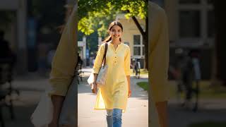 Chic College Look – Modest & Stylish Kurti with Jeans Combo 🎒👖