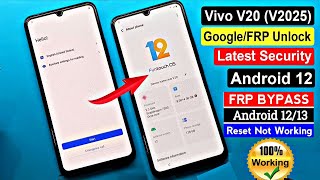 Vivo V20 FRP Bypass Model V2025 Android 13 All Vivo Android 15 Google Account FRP Bypass Without PC