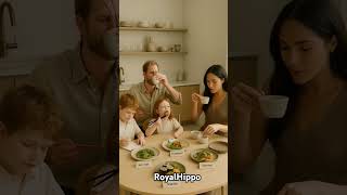 Prince Harry and kids tasting food #foodtasting #food #yummy #dinner #sushi #cute #family #shorts