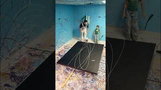 The painting is created in this unique way.