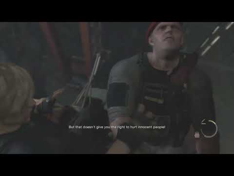Resident Evil 4 remake Krauser boss fight (Hardcore Difficulty)