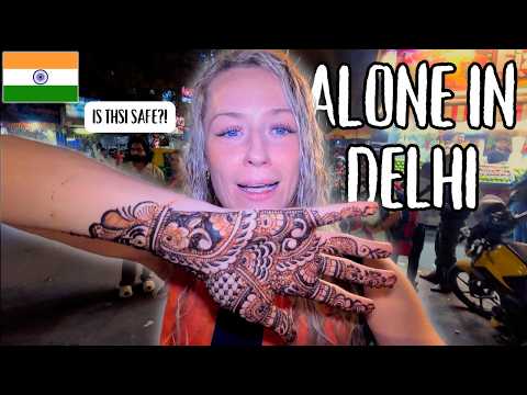 ALONE At NIGHT In Delhi India | I Got A Street Henna Tattoo!! 🇮🇳