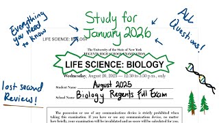 [NEW] August 2025 Life Science: Biology Regents Review FULL EXAM REVIEW