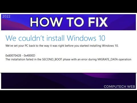 How To Fix/Trou. We couldn't install Windows 10 Ox8007042B-Ox4000D SECOND_BOOT during MIGRATE_DATA.