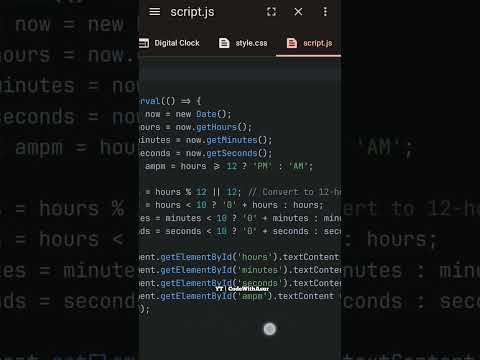 "Create a Digital Clock using just HTML, CSS, and JavaScript in under a minute! #CodeWithAsur