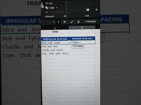 TRIM function in Excel | Remove Extra Spaces Easily #excel #exceltips #excelformulas #exceltutorial