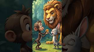 Honest Monkey & Rabbit 🐒🐇  Moral Story#MoralStory #MonkeyStory #KidsShorts #AnimalStory #ViralShorts