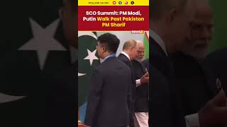 Watch: Pakistan PM Shahbaz Sharif Looks On as Modi, Putin Walk Past at SCO Summit