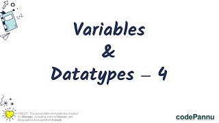 L1 - Wk 2 - V4 - Variables & Datatypes | Print variables | Python for students