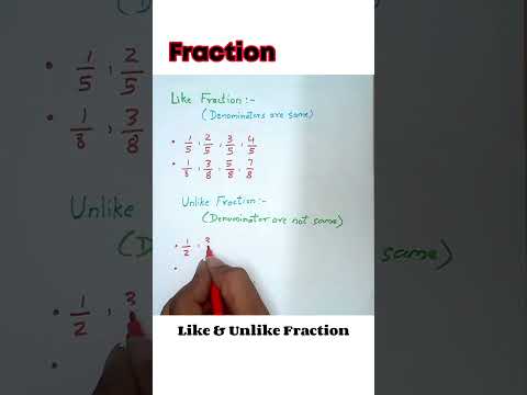 Like and Unlike Fraction #shorts #maths