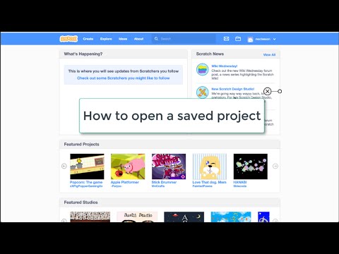 How to open a saved project in Scratch 3