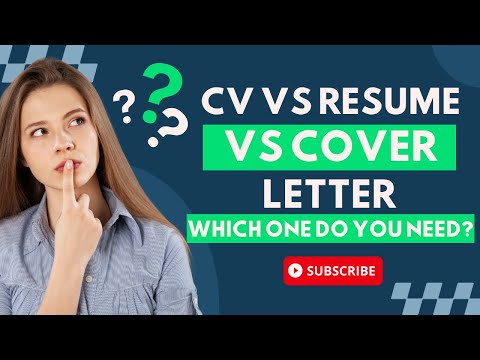 Resume vs CV vs Cover Letter – What’s the Difference?|| Difference Between Resume, CV & Cover Letter
