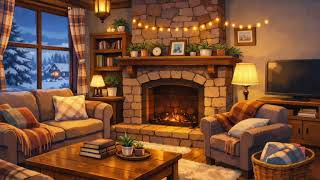 Winter Log Cabin ❄️ Cozy Study / Relaxing Background Lofi Music❄️