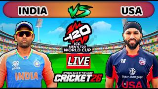 🔴LIVE - INDIA vs USA T20 WC Cricket match Today | Hindi Commentary | Cricket 26 Gameplay