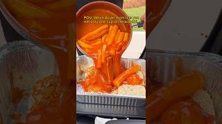When Asian mom lets you eat only one cup of tteokbokki… #food #eating #mukbang