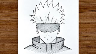 How To Draw Gojo Satoru Step By Step Easy | Anime Drawing Easy