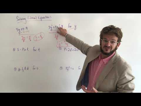 1.5 Solving Literal Equations