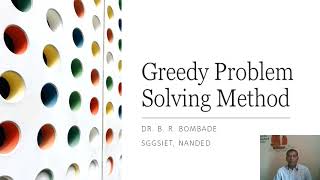Greedy Problem Solving Method