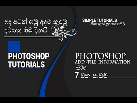 Insert  information into a photoshop file  # basic photoshop tutorial #Sinhala part 7