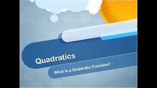 Math Video Tutorial: Quadratic Equations: Video 1
