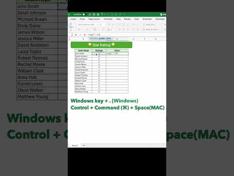 ⭐️ Create Star Ratings on Excel ⭐️  Use Repeat REPT() Function #excel #spreadsheetmagic