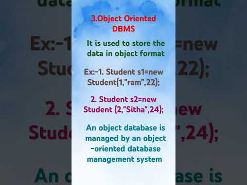 What is Object Oriented DBMS? #dbms #shorts #basics