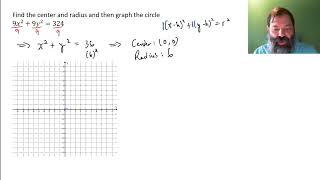 MAC1105 OER find center and radius and graph circle