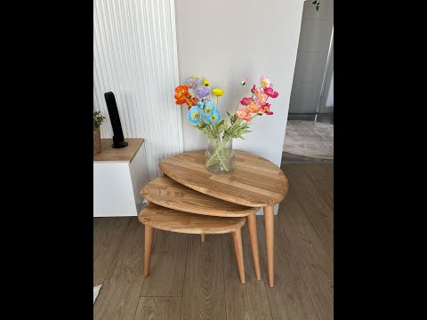 #tripletable #nestingtables #coffeetables #woodentables #livingroomdecor #homedecor #modernfurniture