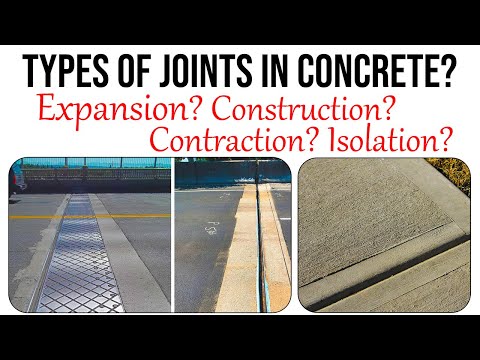Types of Joints in concrete || Expansion joints in concrete | Construction, Contraction, Isolation,