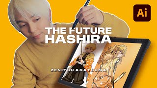 Transforming Zenitsu into a Modern Hashira | Vector Illustration