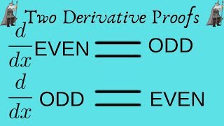 Proofs: The Derivative of an Odd Function is Even and The Derivative of an Even Function is Odd