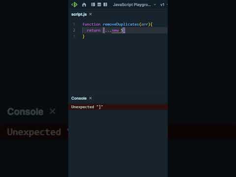 JavaScript function that removes duplicate values from an array #shorts #javacript #code #fun