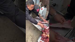 Cutting Meat Like a Pro with This Machine! 🔪 #MeatProcessing #TechInAction #KitchenGadgets