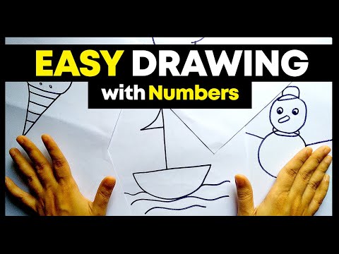 How To Draw With Numbers Easy |Simple Drawing Ideas for beginners