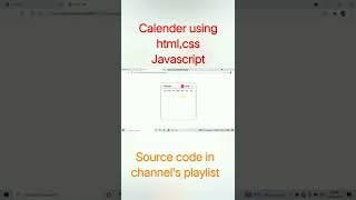 calendar using html css and javascript for beginners