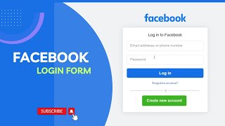Facebook Login Page Design HTML and CSS Tutorial for Beginners