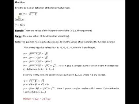 Finding the domain of a function __ part (b)