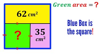Can you find area of the Green shaded square? | (Rectangle) | #math #maths | #geometry
