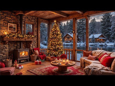 Warm Winter Jazz Music 🎄 Warm Christmas Porch Space & Smooth Piano Jazz Music for Relax, Work, Study