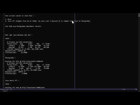 Learning to benchmark .Net, Java, Rust, and Go in a row | JSON and PostgreSQL