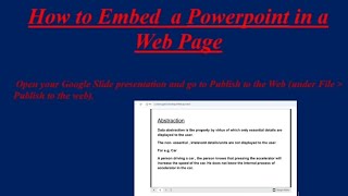 HTML : How to embed Google slides into your html web page ? Important topic with explanation.