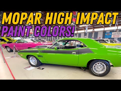 Mopar High Impact Paint at the 2024 Chrysler Nationals | Plum Crazy, Hemi Orange, Panther Pink etc.