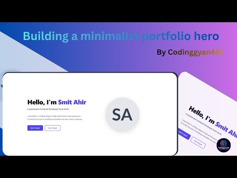 Build a Minimalist Portfolio Hero Section | HTML & CSS | Codinggyan441