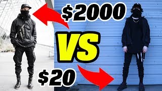 $2000 vs $20 Techwear Outfit Thrift Store Challenge DIY