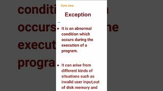 Exception (30) #corejava