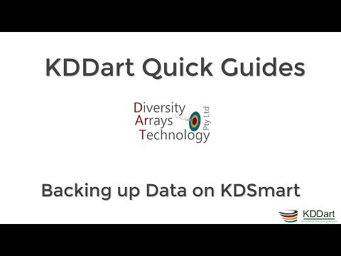 KDDart Quick Guides - Backing up Data on KDSmart