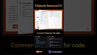 Stop using boring Resumes! Build a 3D Animated Flipbook CV 🚀💻#coding#shorts#viral#animation#css#html