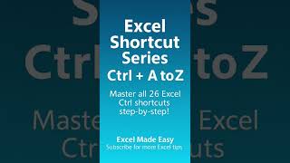 🎬 Intro: Excel Keyboard Shortcuts (Ctrl + A to Ctrl + Z Series)